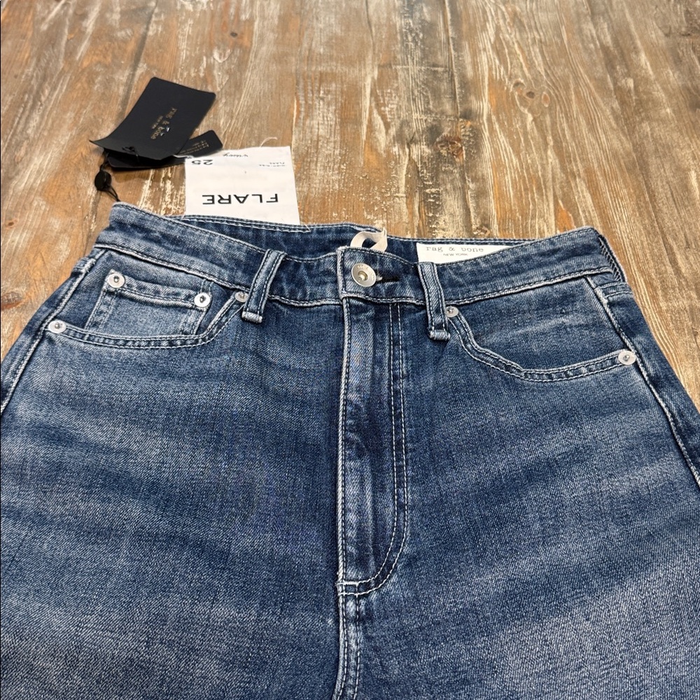 rag & bone Dark Blue Flare Jeans - Picture 9 of 9
